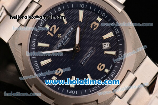 Vacheron Constantin Overseas Original ETA 2824 Automatic Full Steel with Blue Dial and Stick/Arabic Numeral Markers - Click Image to Close